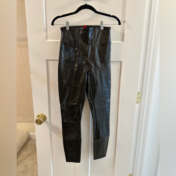 SPANX Black High-Waisted Faux patent Leather Pants - Picture 8 of 8